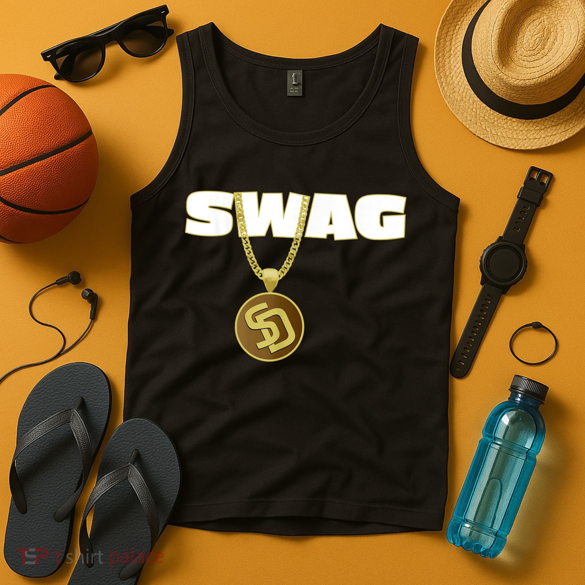 Mens Swags Chain San Diego SD Baseball Home Run Kids Boys Tank Top