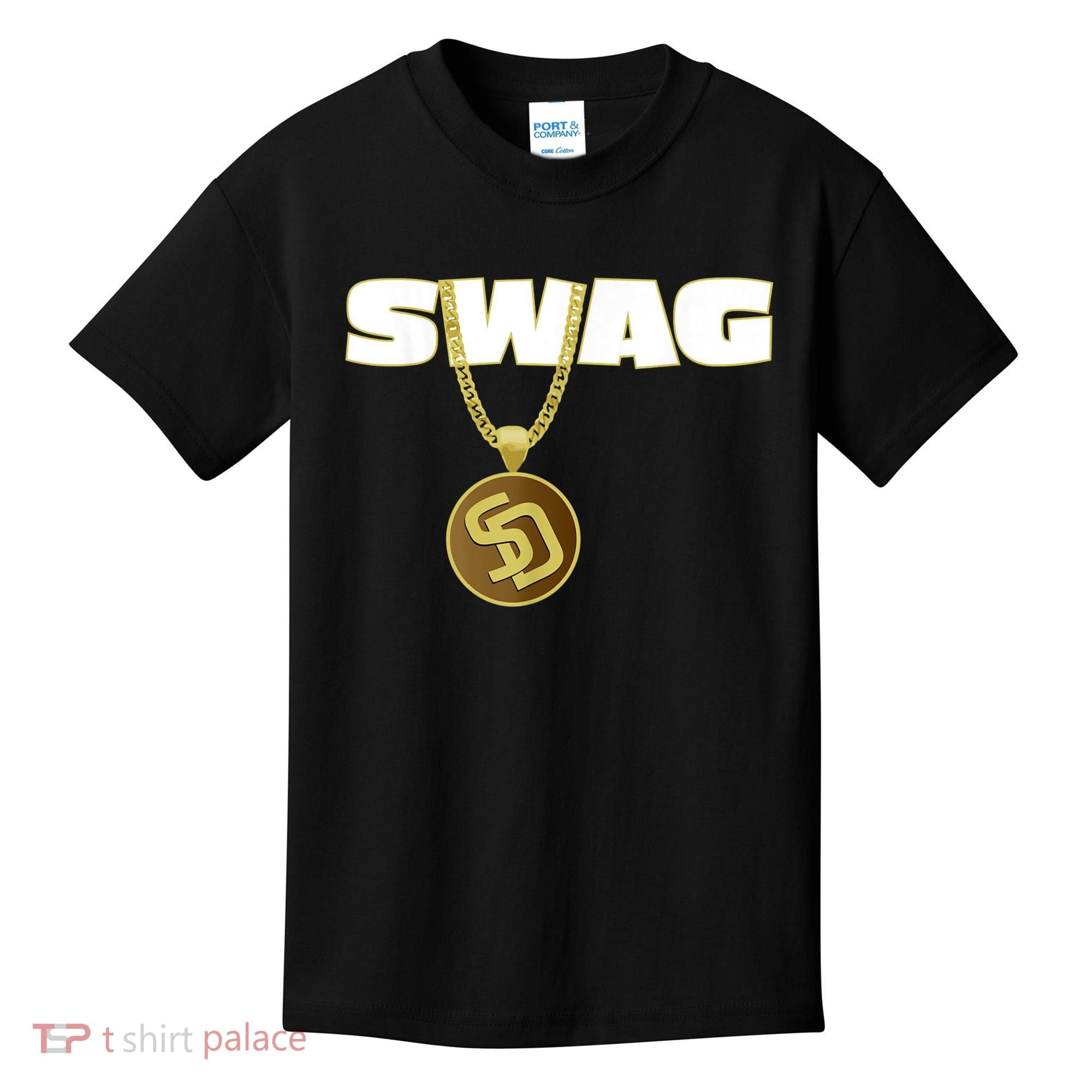 Mens Swags Chain San Diego SD Baseball Home Run Kids Boys Kids T-Shirt