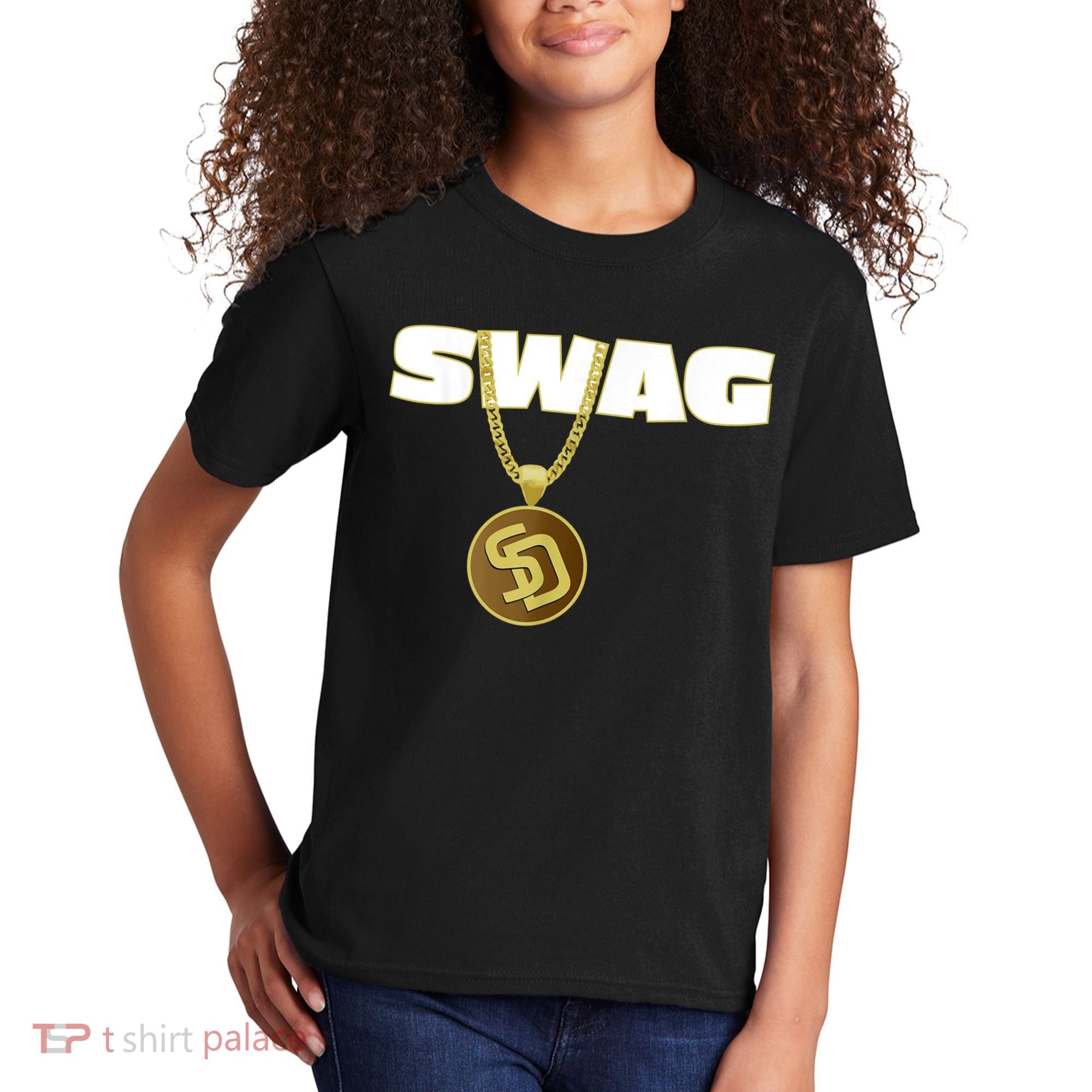 Mens Swags Chain San Diego SD Baseball Home Run Kids Boys Kids T-Shirt