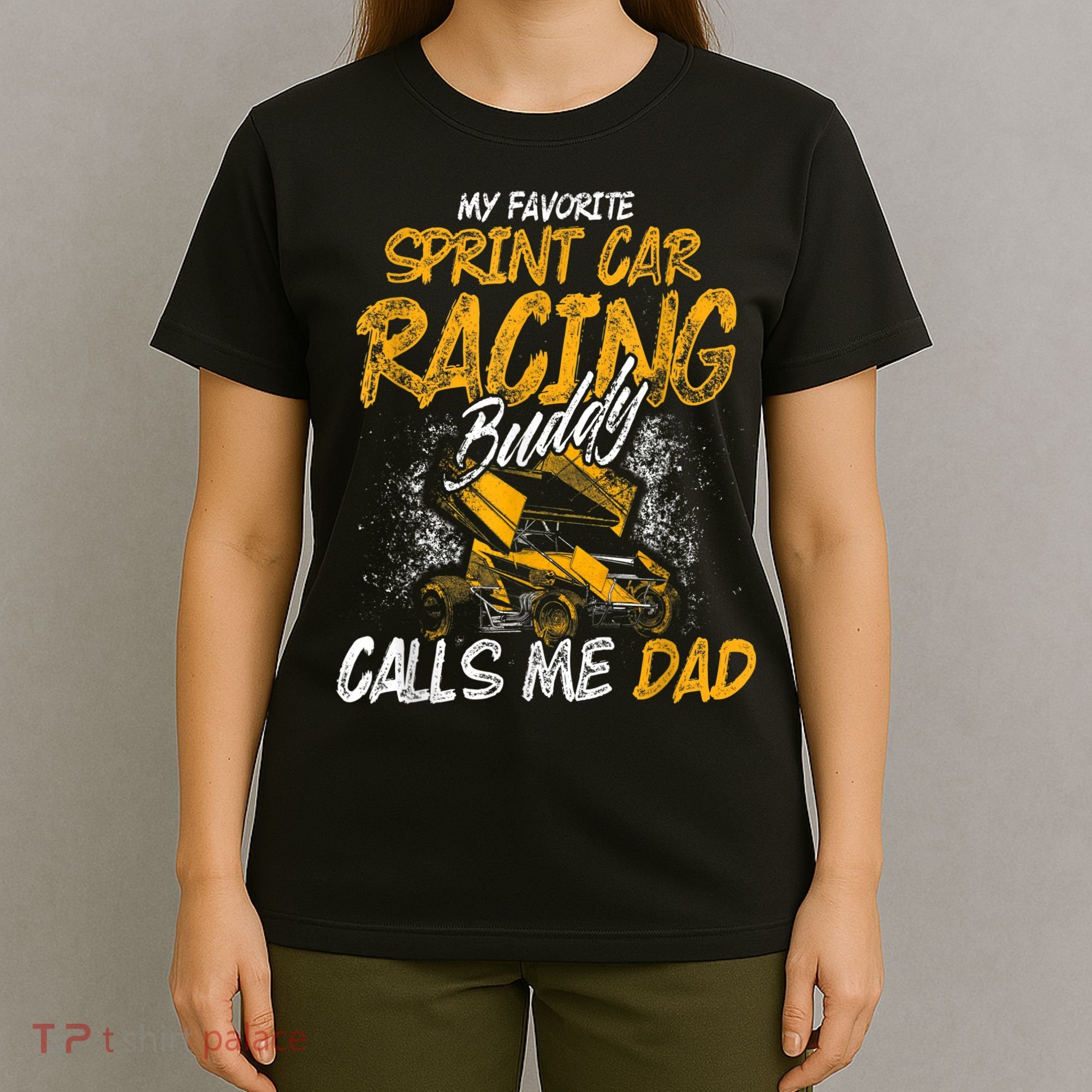 Mens Sprint Car Racing Buddy Dad Race Track Racer T-Shirt