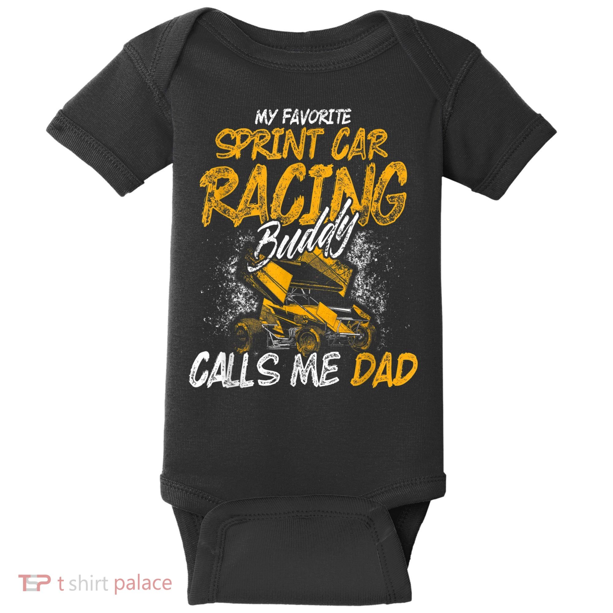 Mens Sprint Car Racing Buddy Dad Race Track Racer Baby Bodysuit