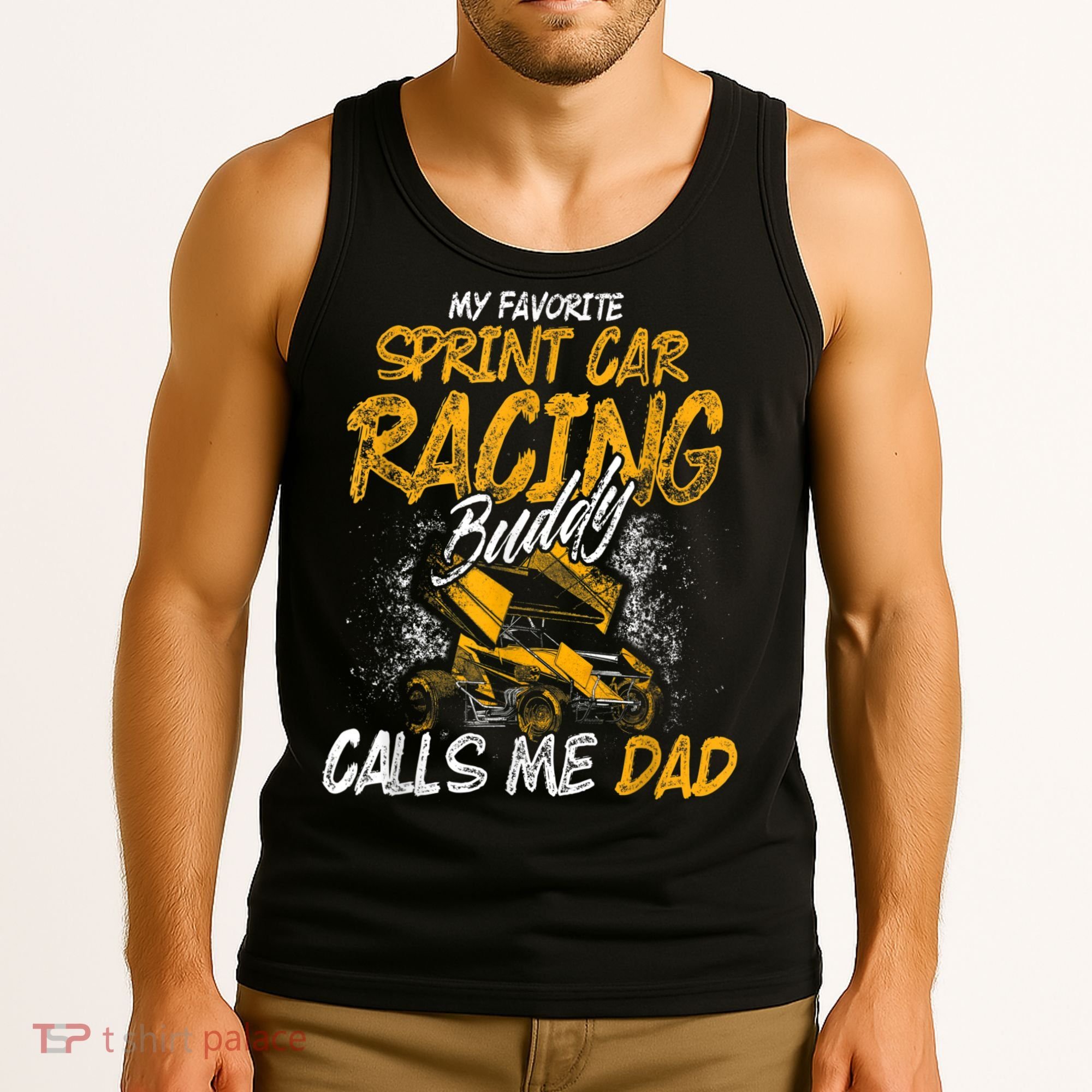 Mens Sprint Car Racing Buddy Dad Race Track Racer Tank Top
