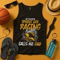 Mens Sprint Car Racing Buddy Dad Race Track Racer Tank Top thumb 4