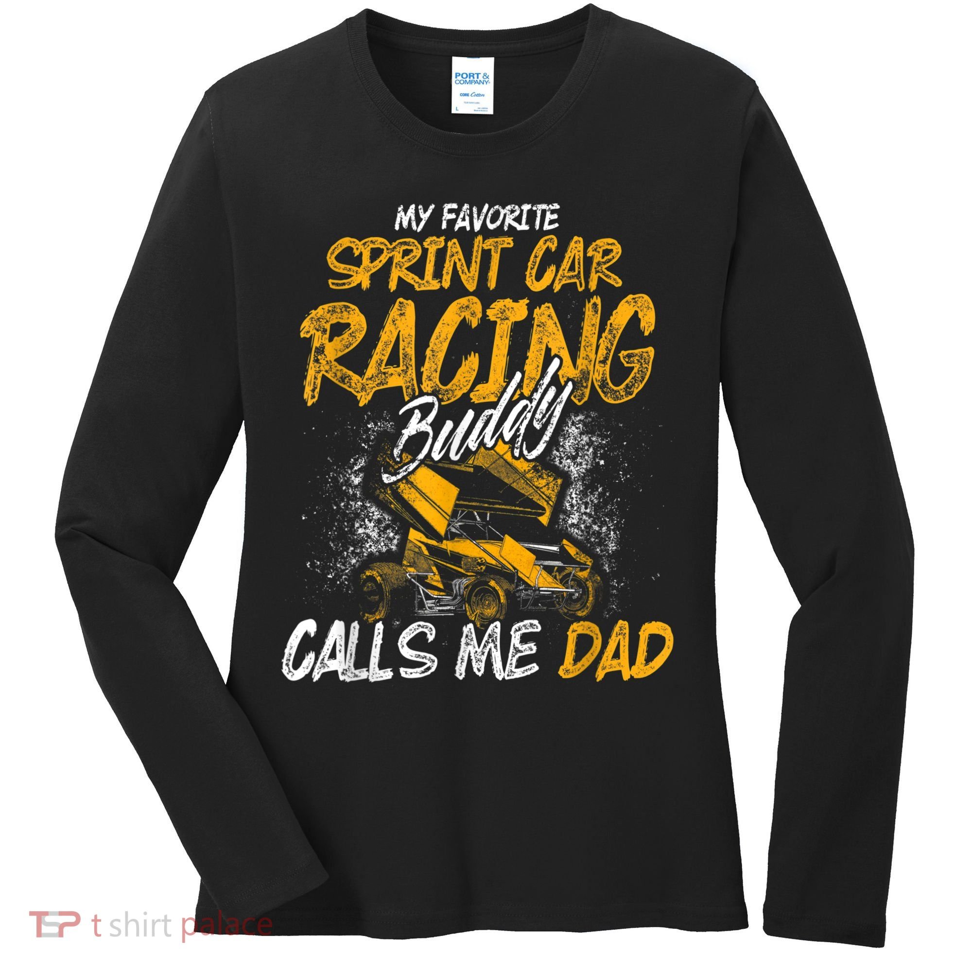 Mens Sprint Car Racing Buddy Dad Race Track Racer Women's Long Sleeve Shirt