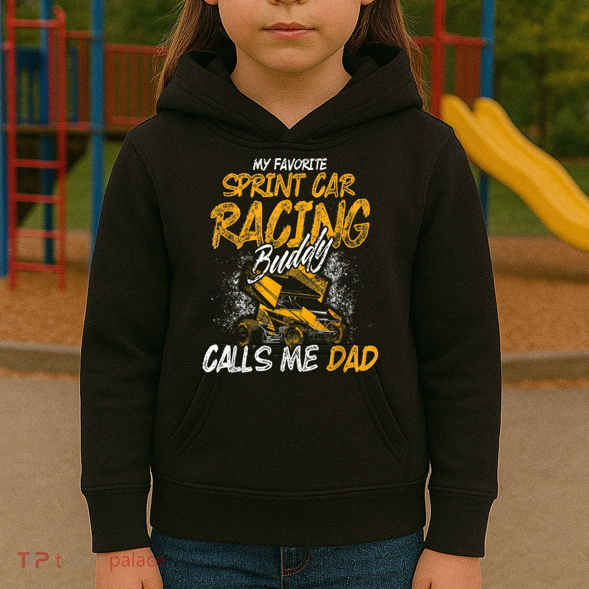 Mens Sprint Car Racing Buddy Dad Race Track Racer Kids Hoodie