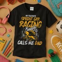 Mens Sprint Car Racing Buddy Dad Race Track Racer Kids T-Shirt thumb 3
