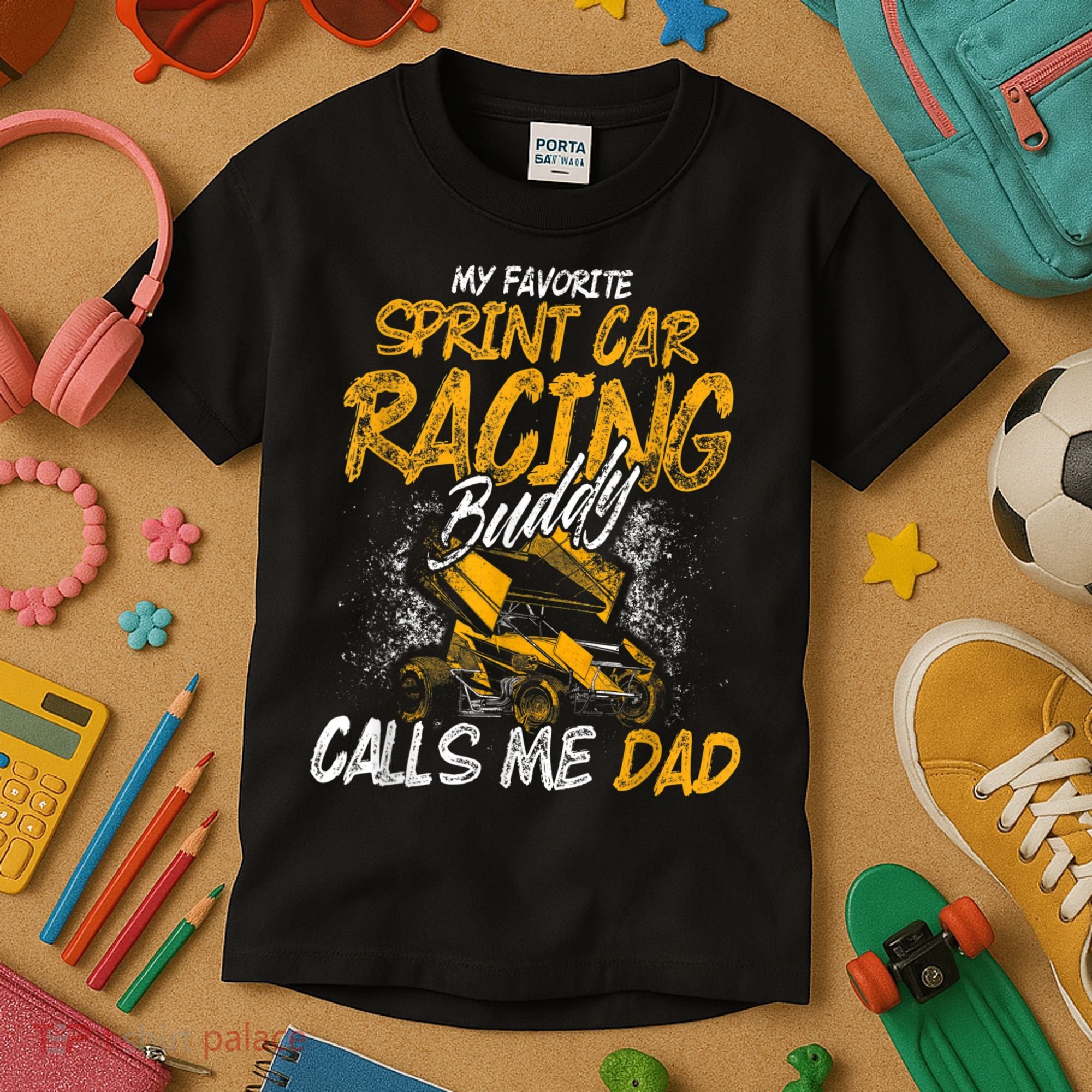 Mens Sprint Car Racing Buddy Dad Race Track Racer Kids T-Shirt