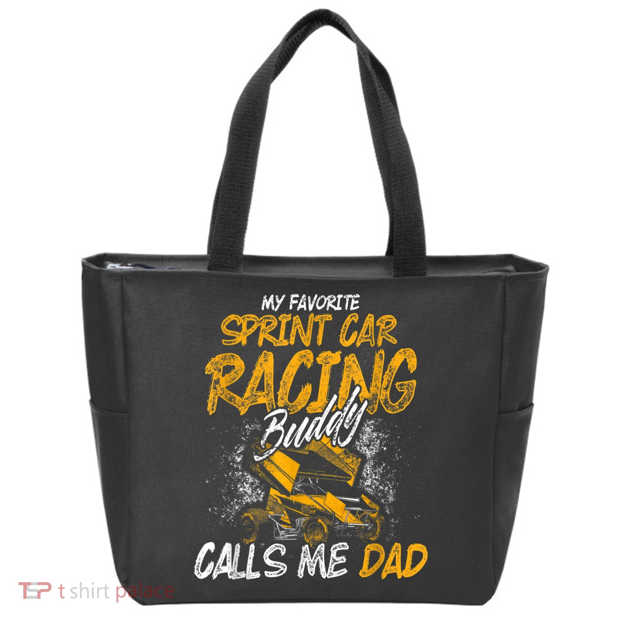 Mens Sprint Car Racing Buddy Dad Race Track Racer Tote Bag