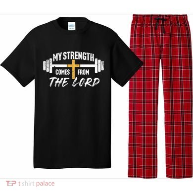 My Strength Christian Bible Verse Gym Workout Gift Pajama Set