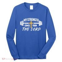 My Strength Christian Bible Verse Gym Workout Gift Long Sleeve Shirt thumb 0
