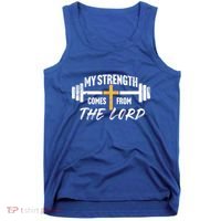 My Strength Christian Bible Verse Gym Workout Gift Tank Top thumb 0