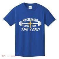 My Strength Christian Bible Verse Gym Workout Gift Kids T-Shirt thumb 0