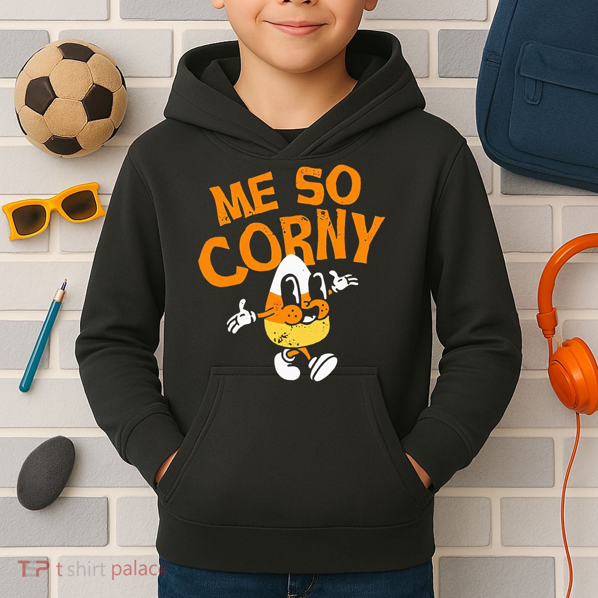 Me So Corny Candy Corn Funny Halloween Kids Hoodie