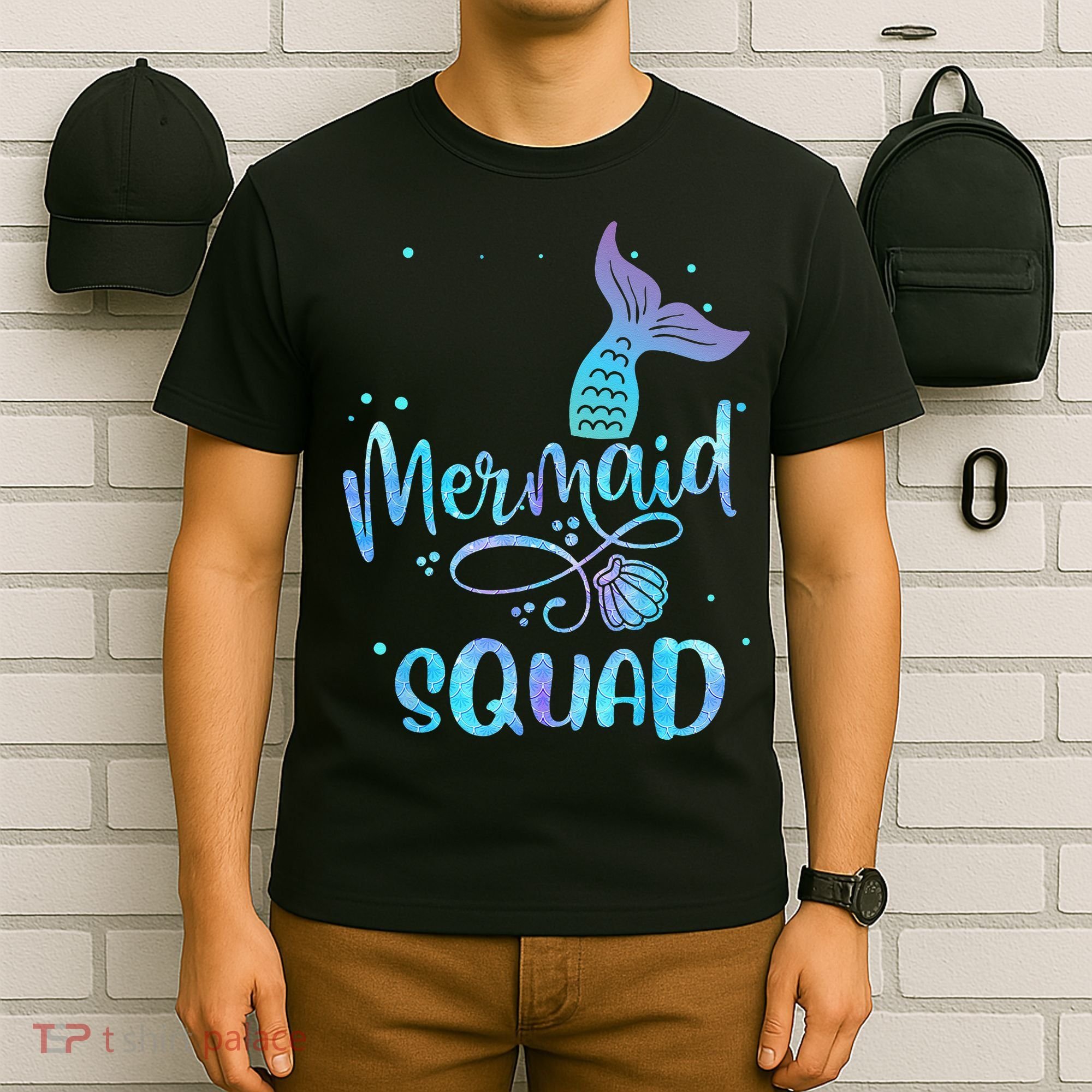 Mermaid Squad Cute Girls Birthday Squad Mermaid Tail Party T-Shirt