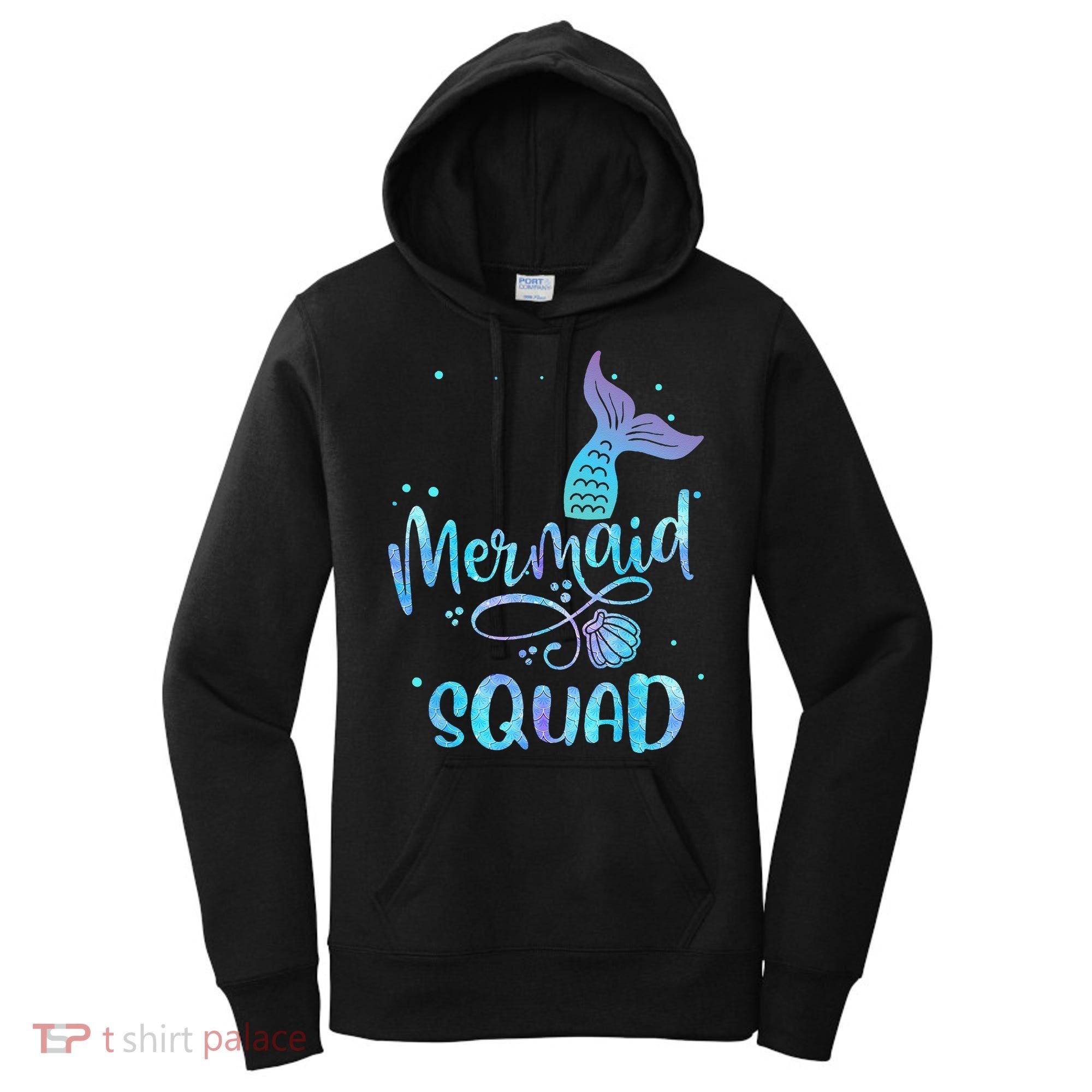Mermaid Squad Cute Girls Birthday Squad Mermaid Tail Party Women's Hoodie