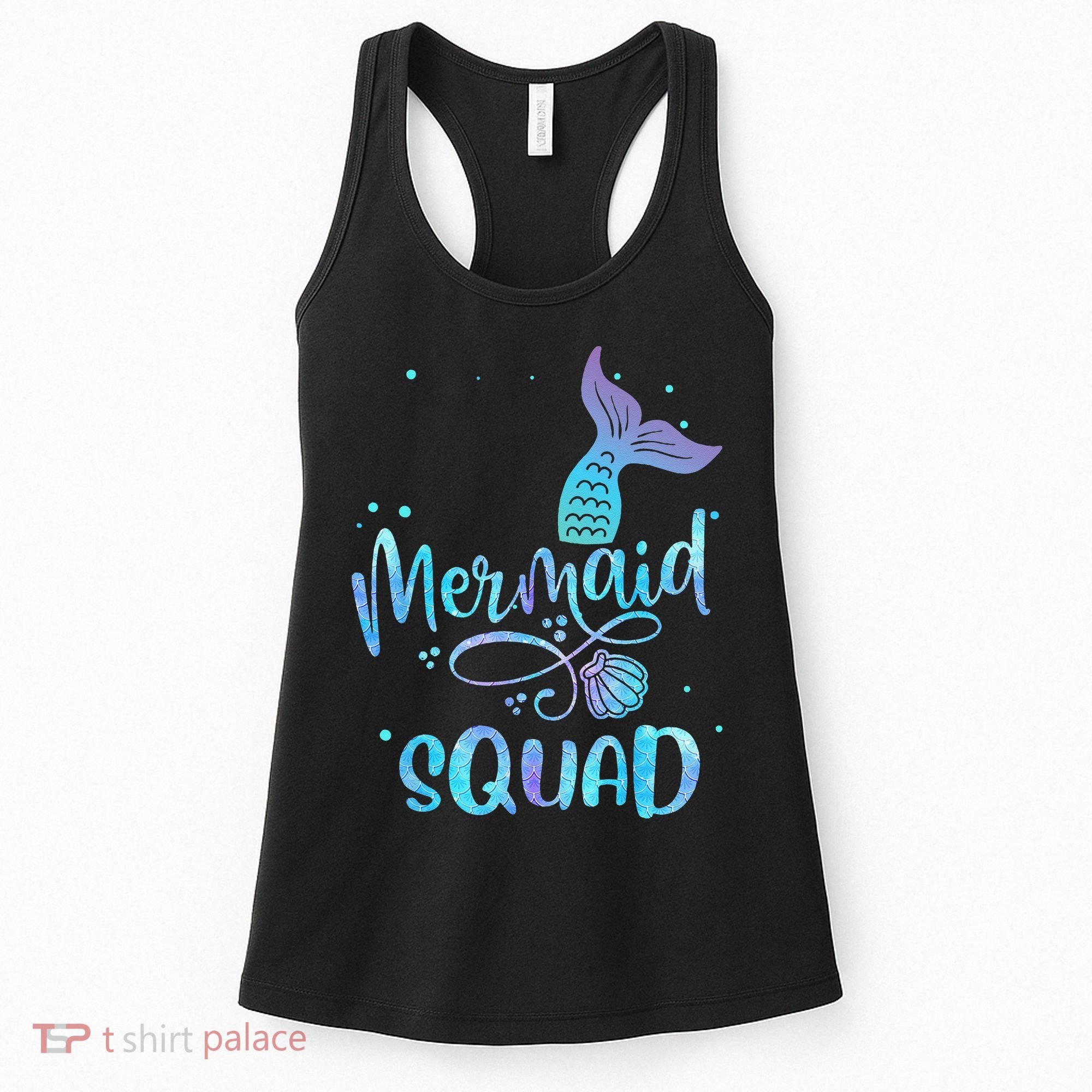 Mermaid Squad Cute Girls Birthday Squad Mermaid Tail Party Women's Tank Top