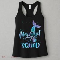 Mermaid Squad Cute Girls Birthday Squad Mermaid Tail Party Women's Tank Top thumb 3