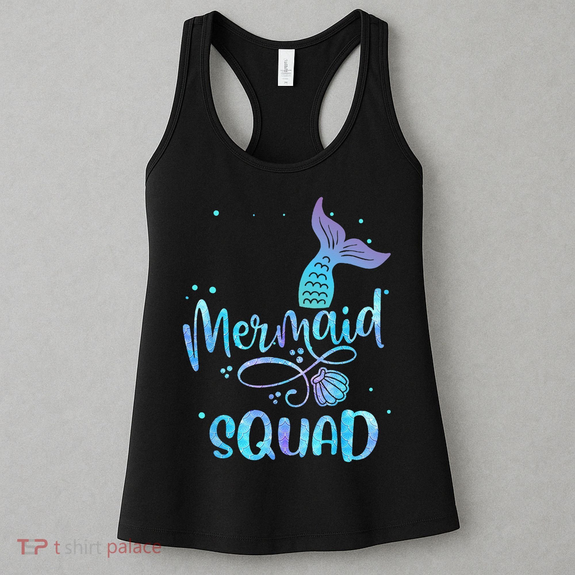 Mermaid Squad Cute Girls Birthday Squad Mermaid Tail Party Women's Tank Top