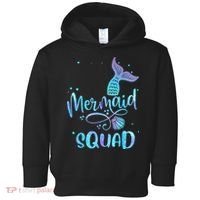 Mermaid Squad Cute Girls Birthday Squad Mermaid Tail Party Toddler Hoodie thumb 0