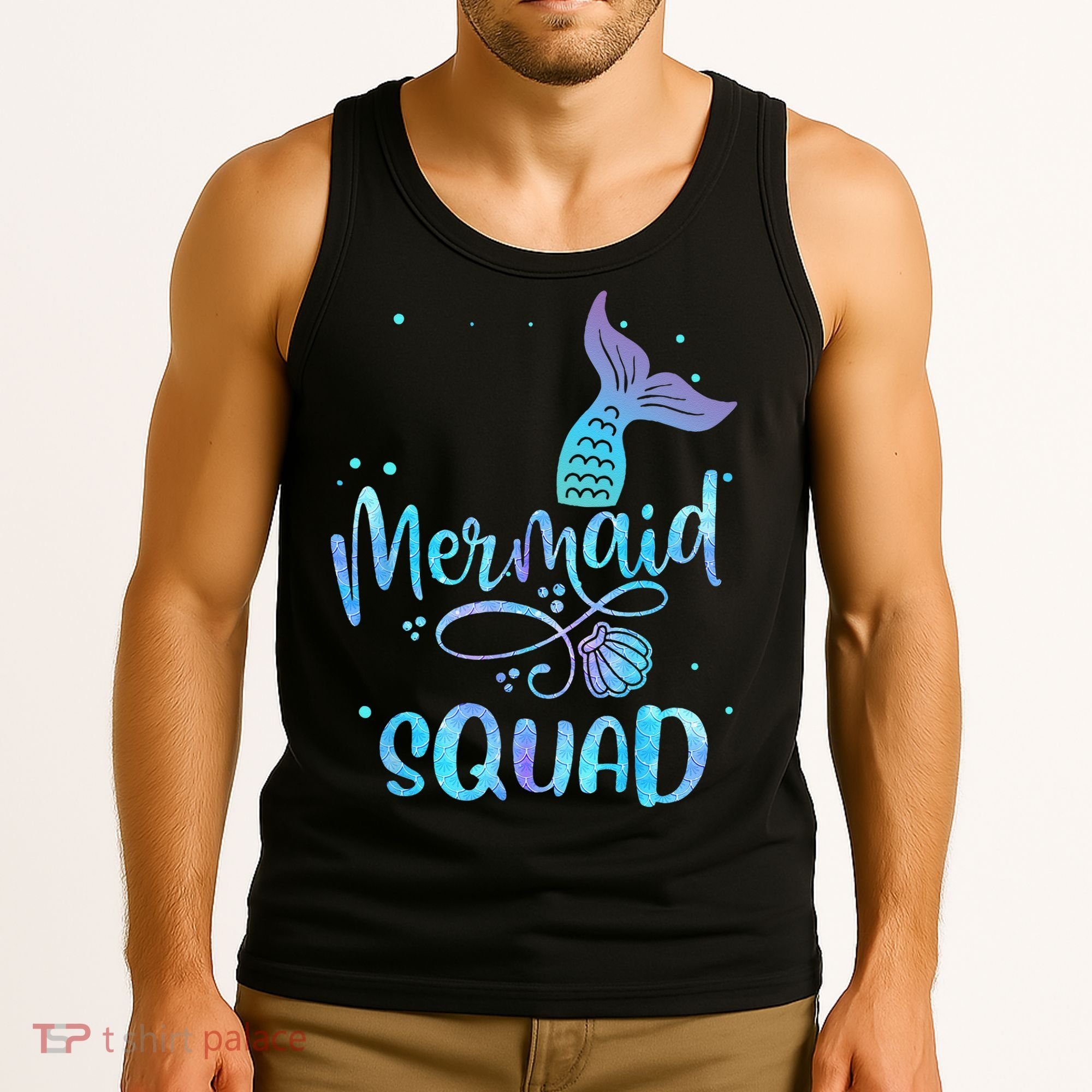 Mermaid Squad Cute Girls Birthday Squad Mermaid Tail Party Tank Top