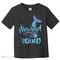 Mermaid Squad Cute Girls Birthday Squad Mermaid Tail Party Toddler T-Shirt thumb 0