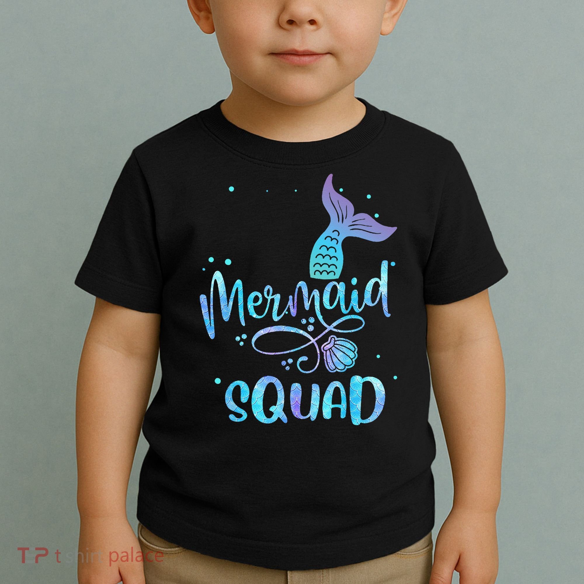 Mermaid Squad Cute Girls Birthday Squad Mermaid Tail Party Toddler T-Shirt