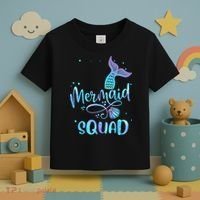 Mermaid Squad Cute Girls Birthday Squad Mermaid Tail Party Toddler T-Shirt thumb 3