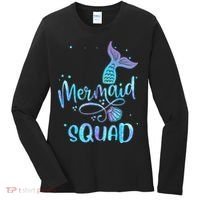 Mermaid Squad Cute Girls Birthday Squad Mermaid Tail Party Women's Long Sleeve Shirt thumb 0