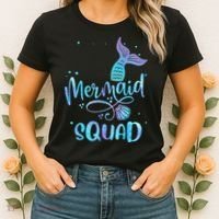 Mermaid Squad Cute Girls Birthday Squad Mermaid Tail Party Women's T-Shirt thumb 2