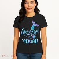 Mermaid Squad Cute Girls Birthday Squad Mermaid Tail Party Women's T-Shirt thumb 4
