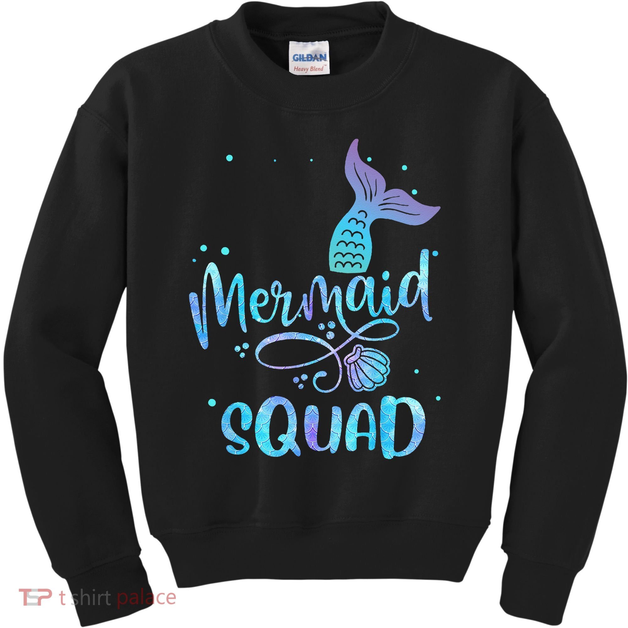 Mermaid Squad Cute Girls Birthday Squad Mermaid Tail Party Kids Sweatshirt