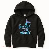 Mermaid Squad Cute Girls Birthday Squad Mermaid Tail Party Kids Hoodie thumb 0