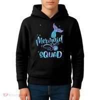 Mermaid Squad Cute Girls Birthday Squad Mermaid Tail Party Kids Hoodie thumb 4