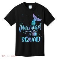 Mermaid Squad Cute Girls Birthday Squad Mermaid Tail Party Kids T-Shirt thumb 0