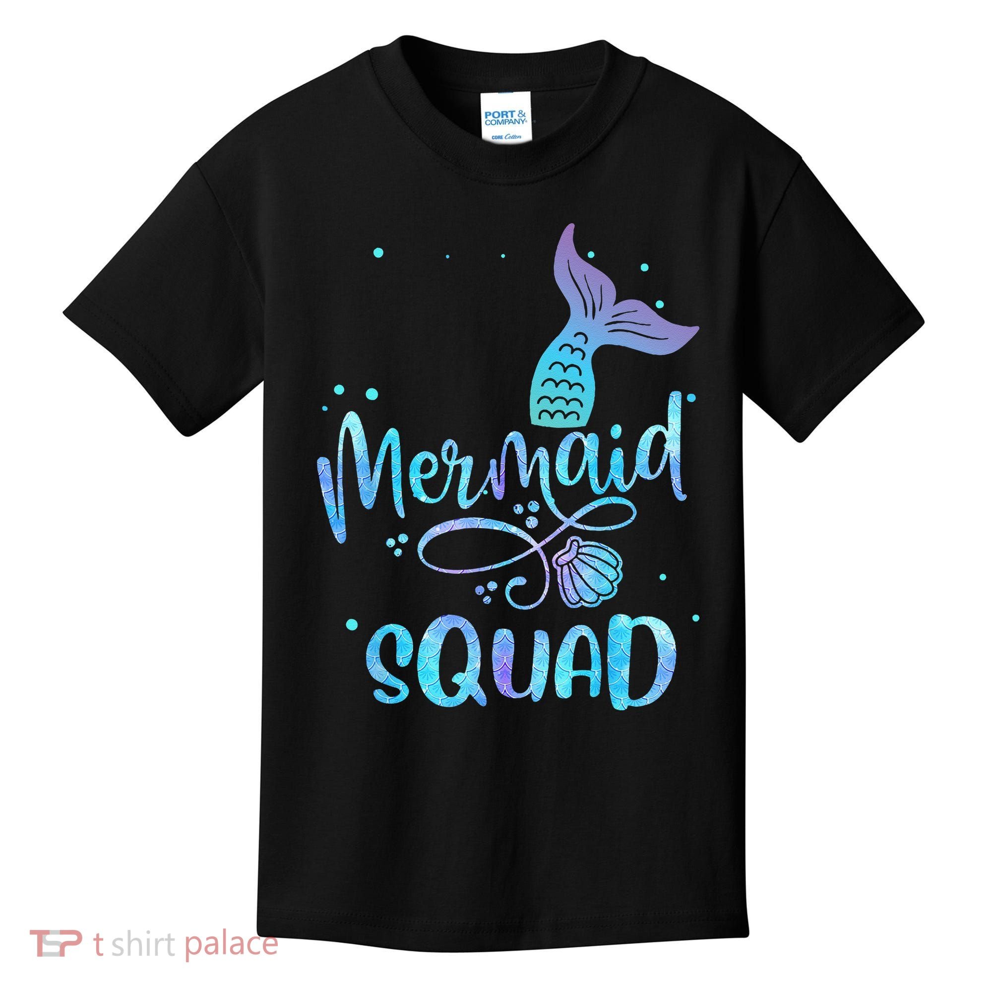 Mermaid Squad Cute Girls Birthday Squad Mermaid Tail Party Kids T-Shirt