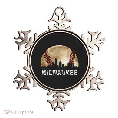 Milwaukee Skyline City Vintage Baseball Lover Ornament