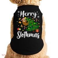 Merry Slothmas Christmas Sloth Lover Xmas Pajamas Christmas Doggie Tank thumb 0