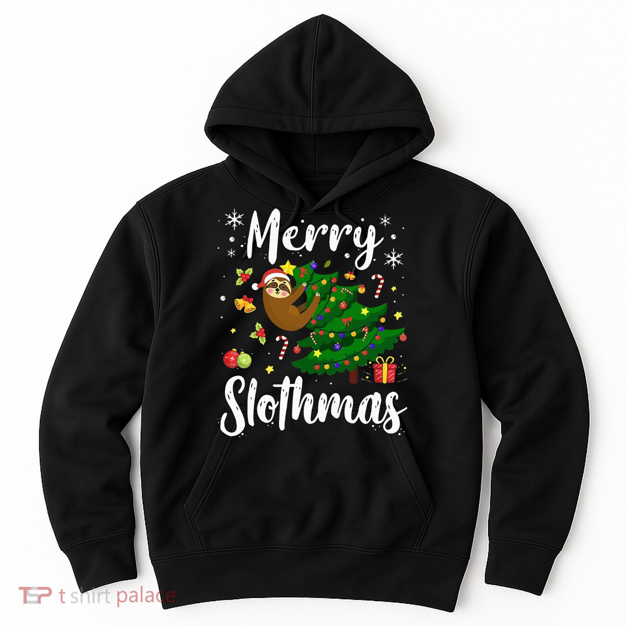 Merry Slothmas Christmas Sloth Lover Xmas Pajamas Christmas Hoodie