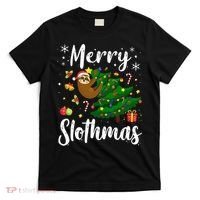 Merry Slothmas Christmas Sloth Lover Xmas Pajamas Christmas T-Shirt thumb 0