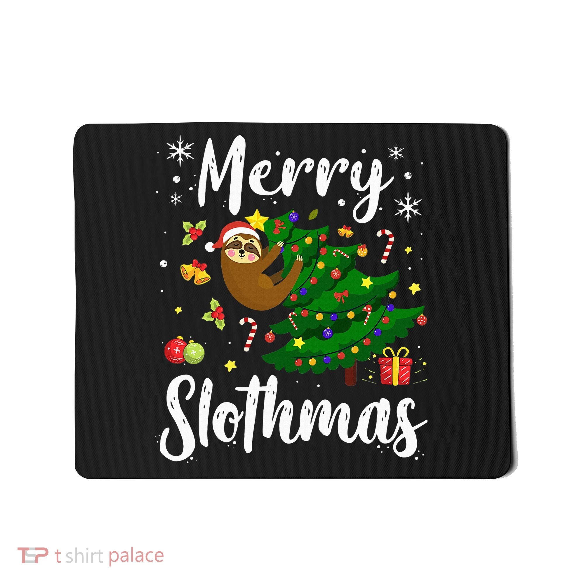 Merry Slothmas Christmas Sloth Lover Xmas Pajamas Christmas Mousepad