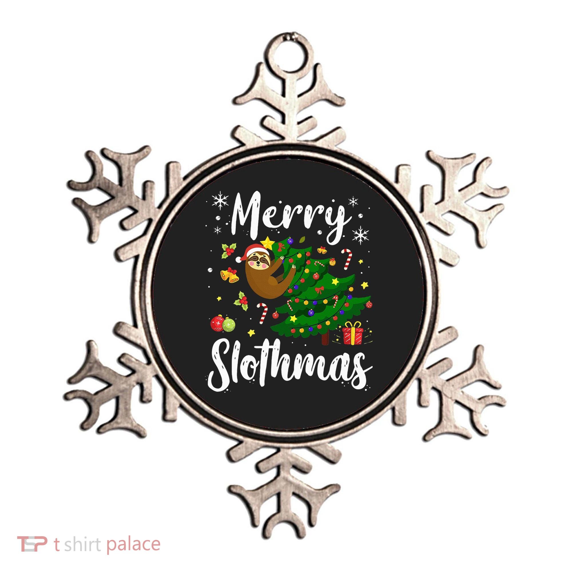 Merry Slothmas Christmas Sloth Lover Xmas Pajamas Christmas Ornament