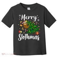 Merry Slothmas Christmas Sloth Lover Xmas Pajamas Christmas Toddler T-Shirt thumb 0