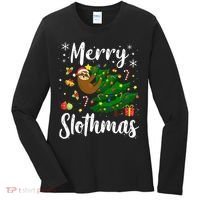 Merry Slothmas Christmas Sloth Lover Xmas Pajamas Christmas Women's Long Sleeve Shirt thumb 0