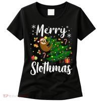 Merry Slothmas Christmas Sloth Lover Xmas Pajamas Christmas Women's T-Shirt thumb 0