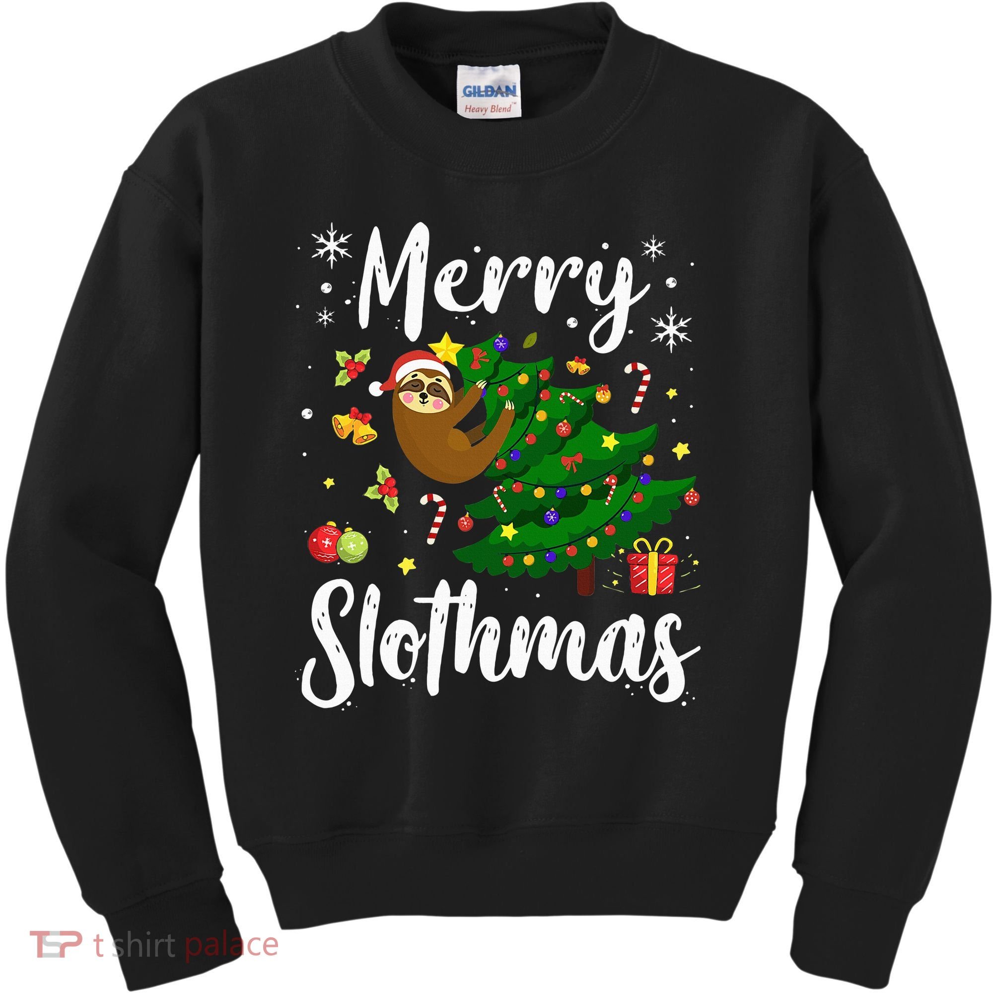 Merry Slothmas Christmas Sloth Lover Xmas Pajamas Christmas Kids Sweatshirt
