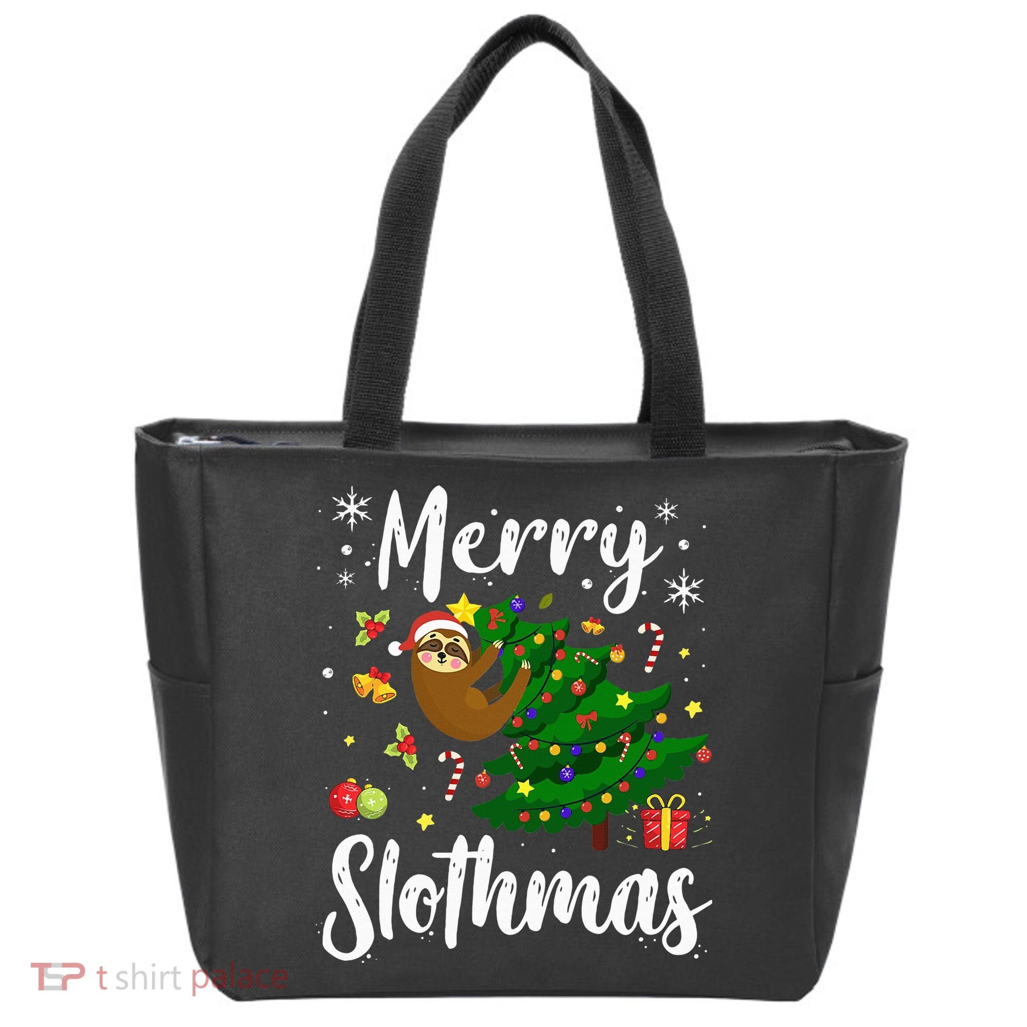 Merry Slothmas Christmas Sloth Lover Xmas Pajamas Christmas Tote Bag
