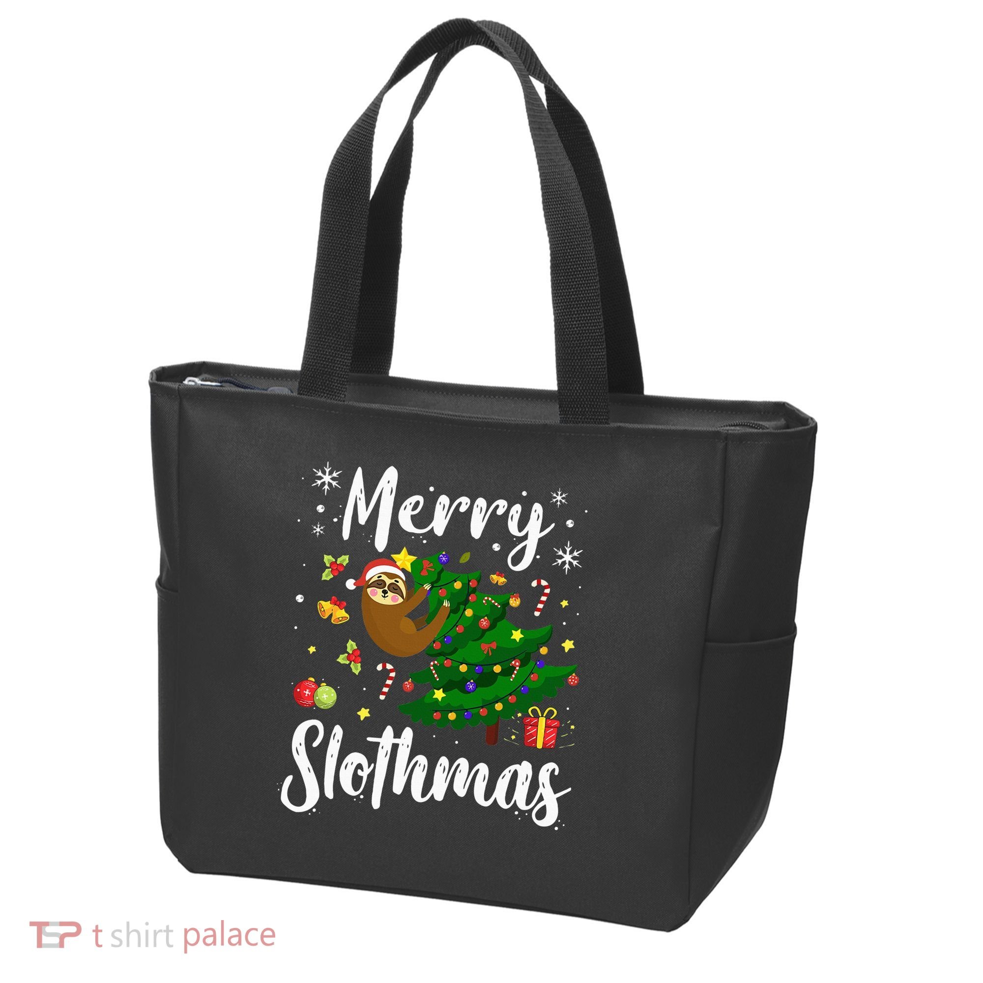 Merry Slothmas Christmas Sloth Lover Xmas Pajamas Christmas Tote Bag