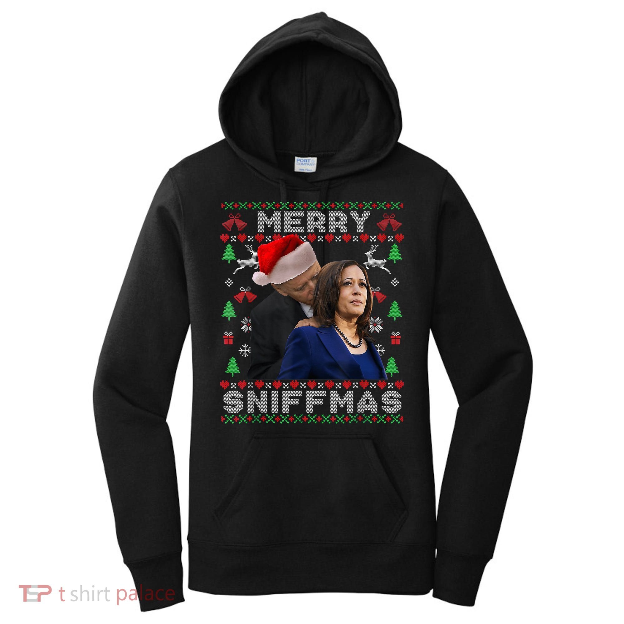 Merry Sniffmas Christmas Anti Biden Ugly Xmas Family Pajamas Women's Hoodie