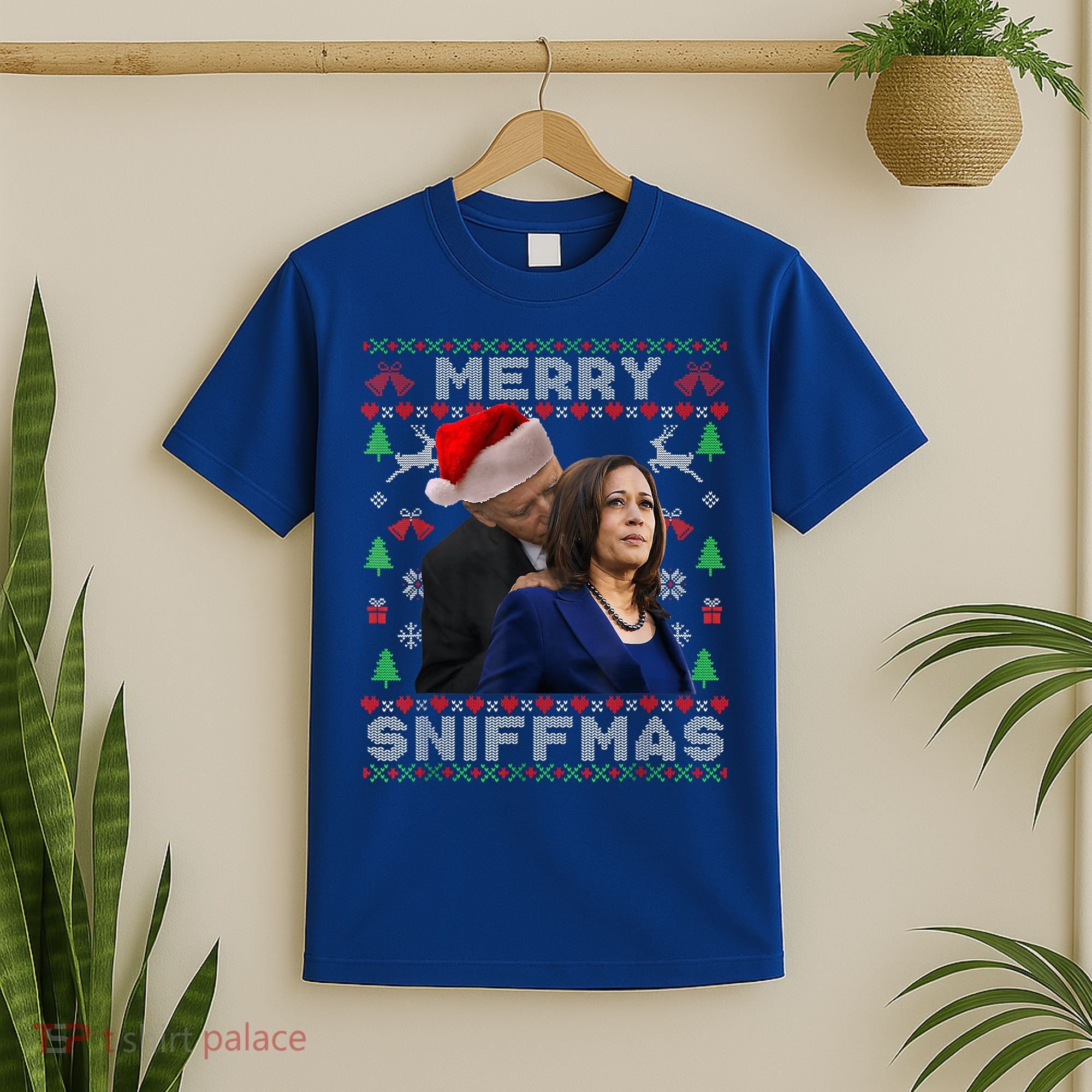 Merry Sniffmas Christmas Anti Biden Ugly Xmas Family Pajamas T-Shirt