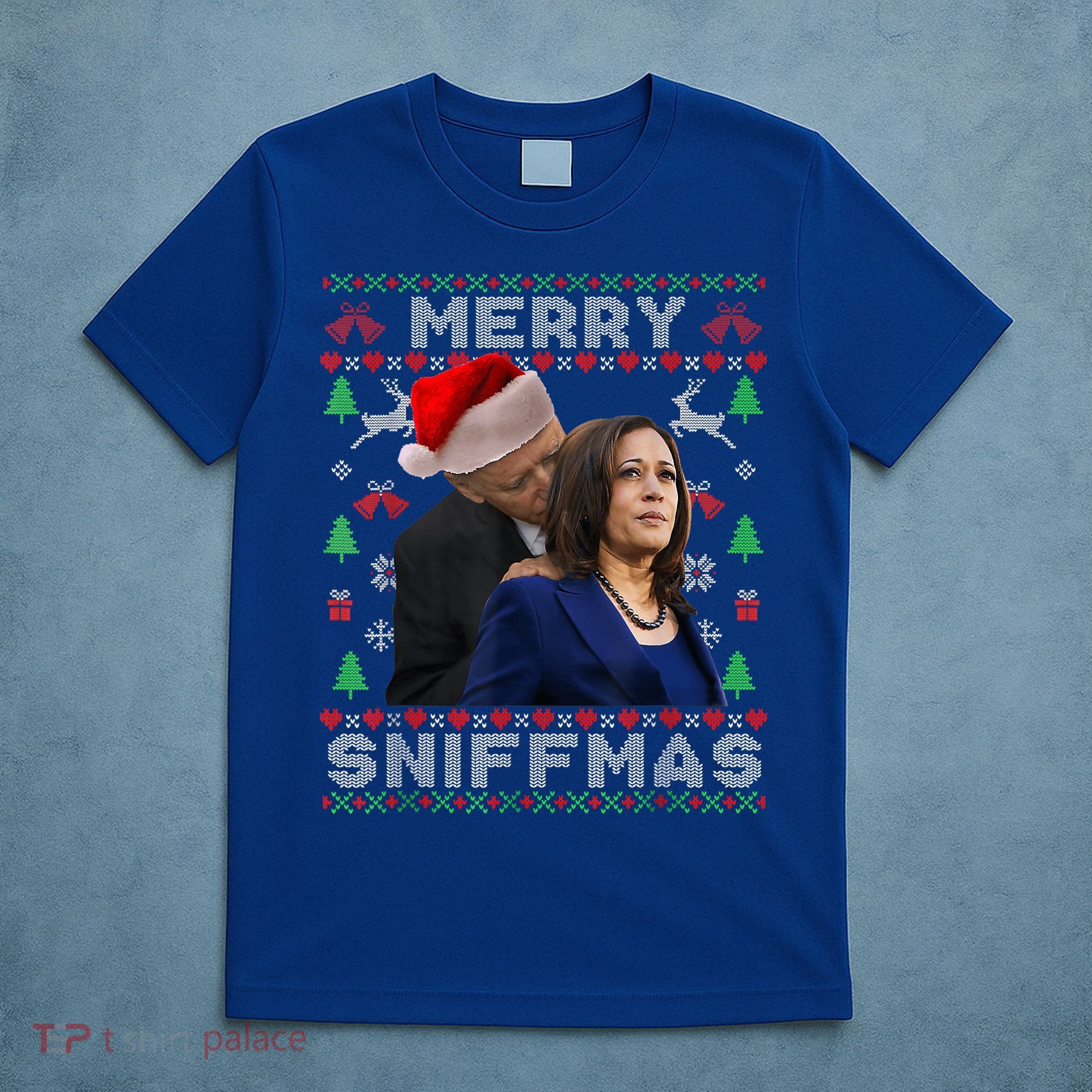Merry Sniffmas Christmas Anti Biden Ugly Xmas Family Pajamas T-Shirt